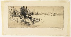 ヴェネツィアの昨日と今日、1883 作： Joseph Pennell